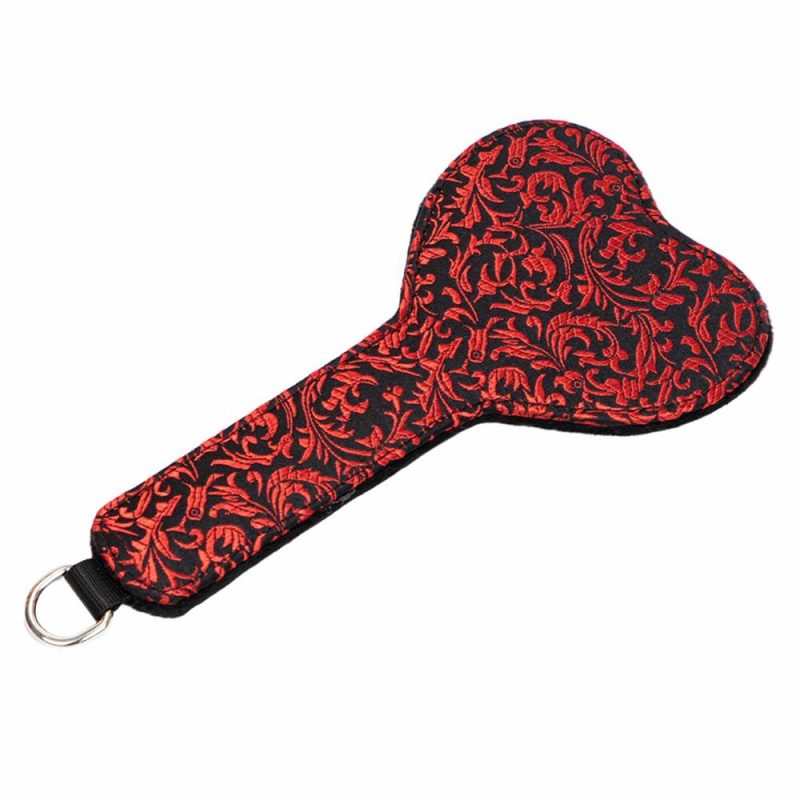 Double-Sided Filigree & Faux Fur Heart Paddle Bondage & Fetish