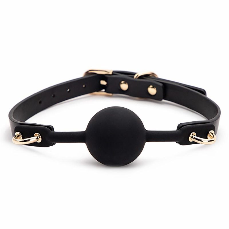 Faux Leather & Solid Silicone Ball Gag Bondage & Fetish