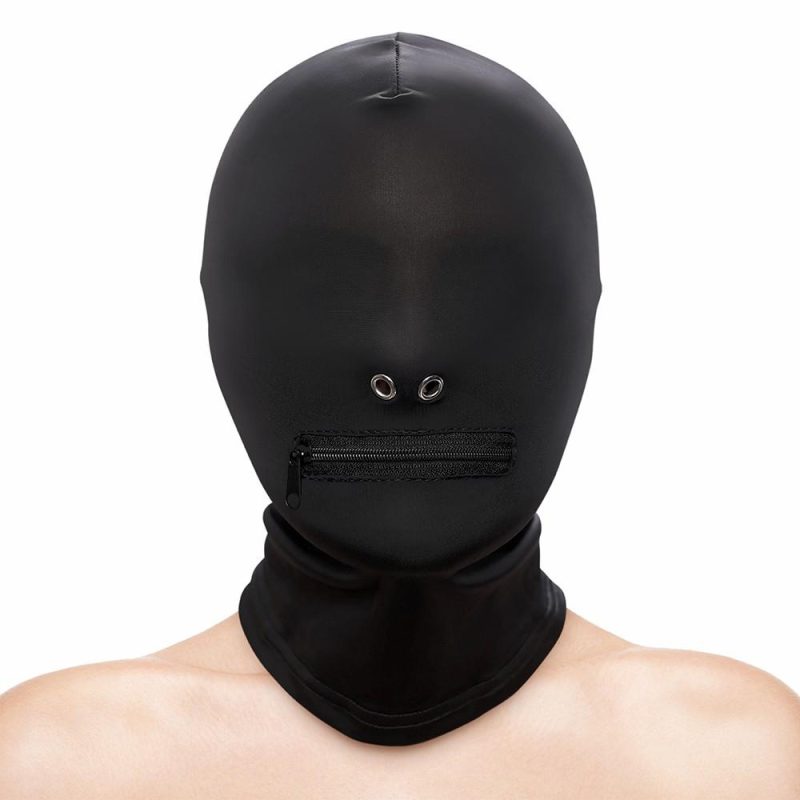 Fetish & Fashion Zippered Mouth Bondage Hood Blindfolds, Masks & Hoods