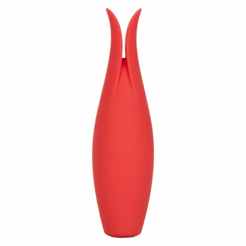 Red Hot Fury Discreet Vibrating Massager With Curved Dual Tips Clitoral Stimulators