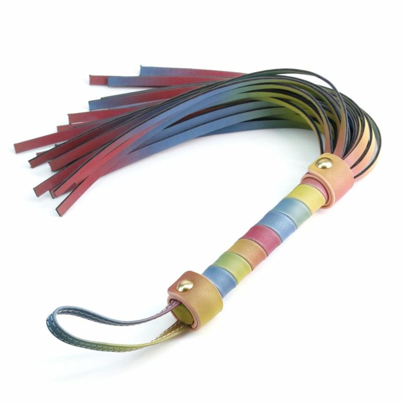 Spectra Bondage Rainbow Faux Leather Flogger Bondage & Fetish