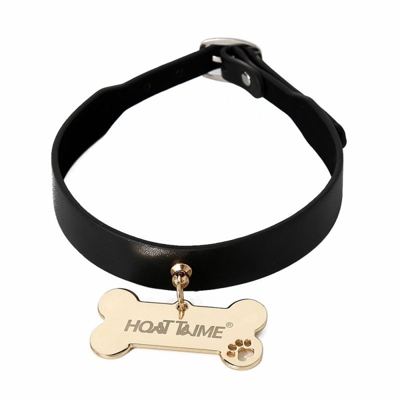 Yiwu Faux Leather Dog Bone Collar Bondage & Fetish