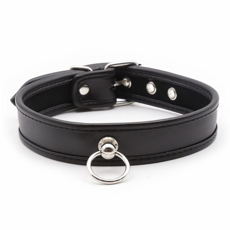 Yiwu Padded Faux Leather O-Ring Collar Bondage & Fetish