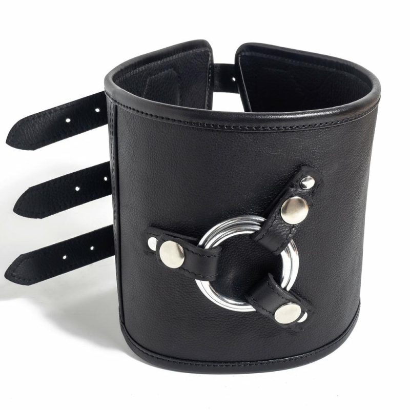 Zorba Leather Triple Buckle Thigh Strap-On Harness Her Sex Toys