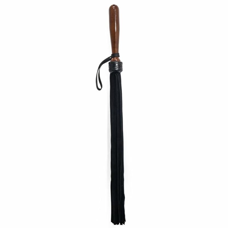 Zorba Suede Flogger With Polished Wooden Handle Bondage & Fetish